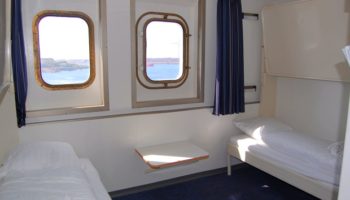 Die Princess Seaways verfügt über 478 Kabinen verschiedener Kategorien. Besonders tolle Ausblicke genießt man aus den Familienkabinen für 4-5 Personen am Bug des Schiffes © Melanie Kiel