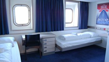 Zudem gibt es vier behindertengerechte Kabinen mit zwei Betten und großem Bad auf der Princess Seaways © Melanie Kiel