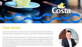 Neuer moderner Markenauftritt für Costa Kreuzfahrten © Costa Kreuzfahrten