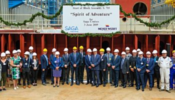 Spirit of Adventure auf der Meyer Werft in Papenburg auf Kiel gelegt © Meyer Werft